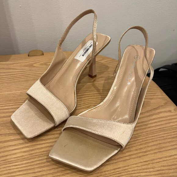 Nude Kitten Heel Sandal - Picture 1 of 2